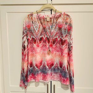 Sundance Multi Color Pink Long Sleeved Tee